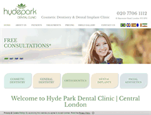 Tablet Screenshot of hydeparkdentalclinic.co.uk